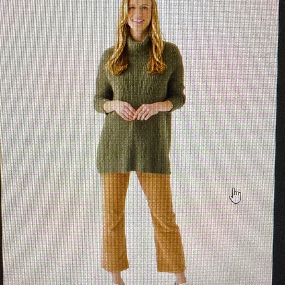 Mersea chalet Olive Green Turtleneck Sweater one size EUC